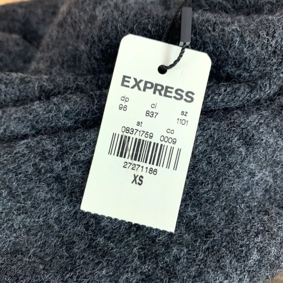 NWT EXPRESS Dark Grey Mock Neck Tunic Sweater Sz XS - Picture 13 of 13